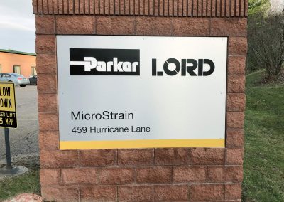 Parker Lord Monument Brick and Metal Sign