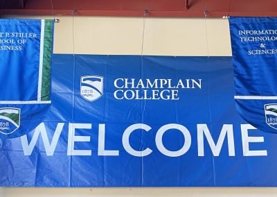 Welcome Banner and Flags